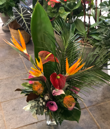 Hau'oli La Aloha Hawaiian Tropical Vase 