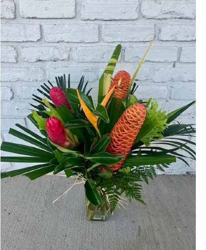 Hau'oli La Aloha Hawaiian Tropical Vase 