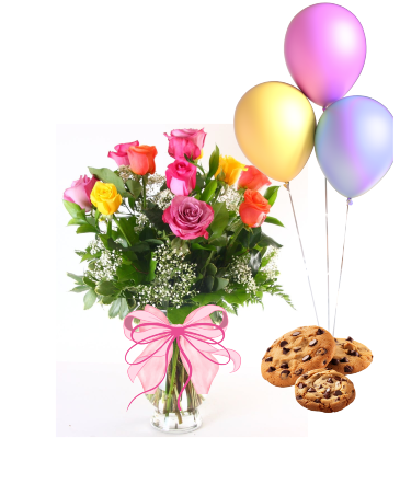 Have a sweet day!!!! Roses ,cookies and balloons in Del Rio, TX | DESIGNS BY HAPPY BALLOONS