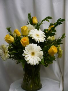 Hawkeyes Forever cut flowers in a vase