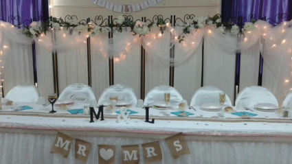 Head table backdrop Wedding Rentals