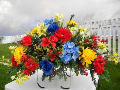 headstone or casket piece silk for fresh