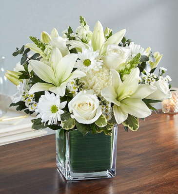 Healing Tears™ All White Sympathy Arrangement  in Neoga, IL | Flowers By Debbie
