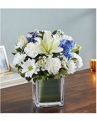 Healing Tears Blue & White  Sympathy Flowers 