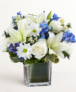 Healing Tears in Blue Sympathy Arrangement