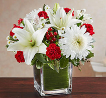 Healing Tears™ Red and White Sympathy Arrangement