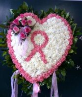 Heart With Breast Cancer Ribbon  Funeral 