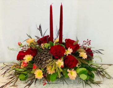 Heart and Home Centerpiece in Astoria, OR | BLOOMIN CRAZY FLORAL