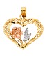 Heart and Rose 14k 