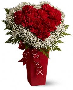 Heart and Soul Vase Arrangement Carnations