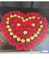 heart box with chocolate chocolate rose box