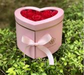 Heart Box with Drawer Sweet Roses & Strawberries Covered