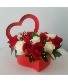 Heart box with fresh roses Box