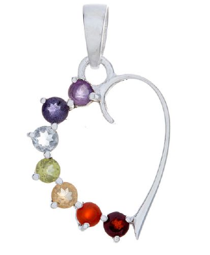 Heart Chakra Pendant w/ Semi-Precious Stones 