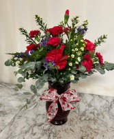 Heart Full of  Expressions Red vase val ribbon long lasting