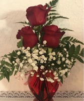 Heart full of Roses  Small Cut vase