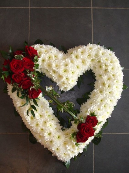 Heart Love  Flowers for the Home or the Service -  Next Day Delivery