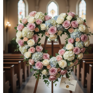 Heart of Eternal Petals Funeral Arrangement