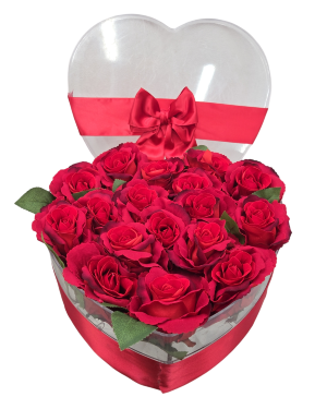 Heart of Roses Clear Box-Large