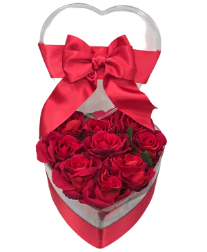 Heart of Roses Clear box-Small 12 Roses
