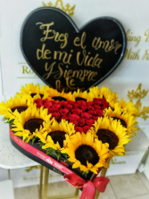 Heart of Roses & Sunflowers Heart