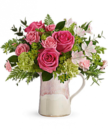 Heart of Stone Bouquet Mixed Arrangement of Roses, Tea Roses and Alstroemeria