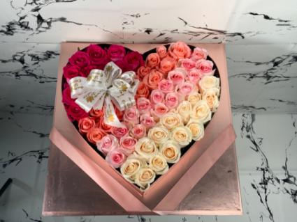 Heart pastel colors  Heart 100 roses 