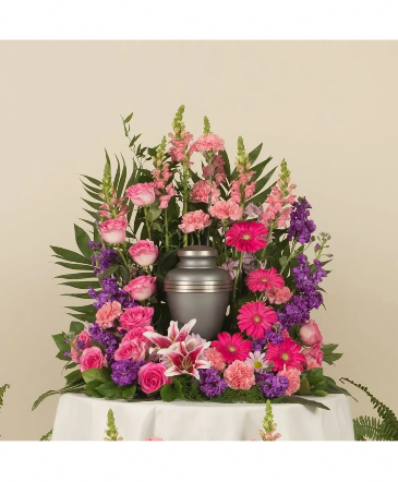 Heart Remembered urn arrangement   Urn cremation arrangement  in Glen Burnie, MD | FORGET ME NOT FLOWERS AND GIFTS