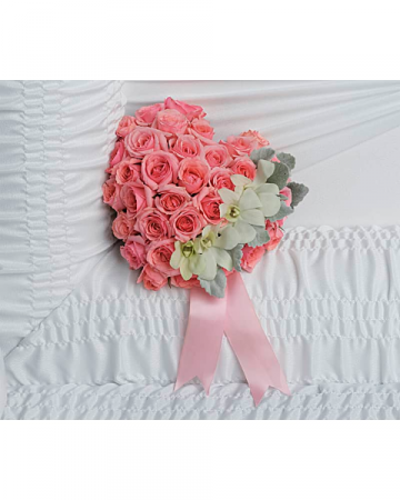 Heart Rose Insert Casket Bouquet