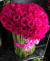 Heart shape roses  75 rose arrangements 