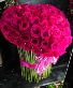 Heart shape roses  75 rose arrangements 
