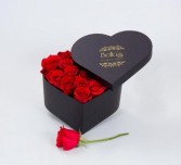 Heart Shaped Box Fresh Roses