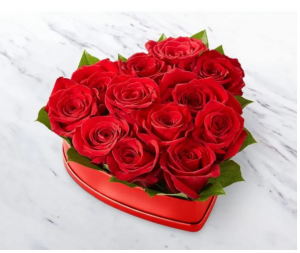 Heart Shaped Box Of Red Roses rose