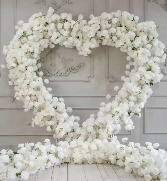 Heart Shaped Floral Wall (White) Event Wall