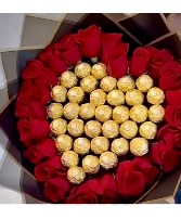 Heart Shaped Roses and Chocolates