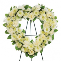 Heart Standing Spray - All White Item # BF325-11KL