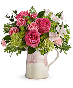 Pour On The Love  (gift pitcher) Fresh Floral Arrangement