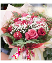 Heart to Heart one dozen rose  Hand tied bouquet