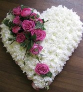 Heart with pink roses 