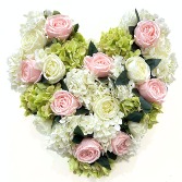 Heart with Silk Roses Wreath Heart Wreath