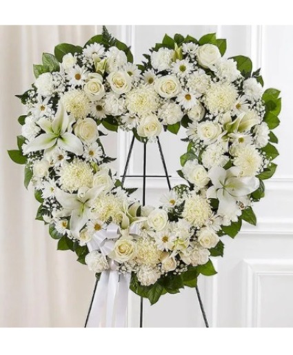 Always Remember Floeral Heart Tribute White 