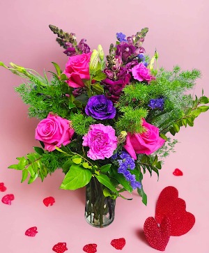 Heartfelt Sentiments: Roses and Carnations Delight vase arrangement 