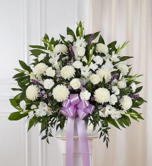 Heartfelt Sympathies - Lavender & White Funeral Flowers