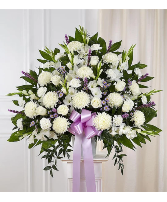 Heartfelt Sympathies Lavender & White  Funeral Standing Basket