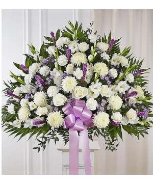 Heartfelt Sympathies Lavender & White Standing Bas 