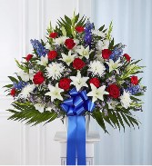 Heartfelt Sympathies Red, White and Blue Standing 