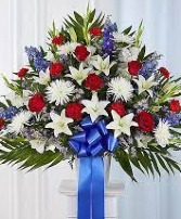 Heartfelt Sympathies Red, White and Blue Standing  Red, Blue and White