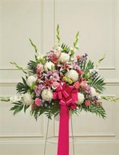 Heartfelt Sympathies Standing Basket - Pastel Funeral - Sympathy