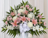 Heartfelt Sympathies™ Standing Basket- Pink & Whit 