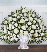 Heartfelt Tribute All White Funeral Floor Basket